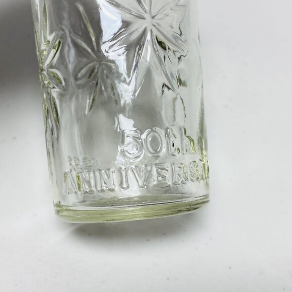 Vintage Kraft 50th Anniversary Glass Cheese Jars Set Of 4 Starburst Pattern - Picture 3 of 12